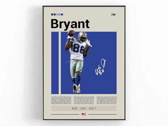 Dez Bryant Poster, Dallas Cowboys Print, football Wall Art, Football Player Poster, Cowboys Fan Gift, Sports Bedroom Decor, Bryant Art