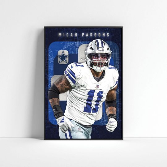 Micah Parsons Poster, Dallas Cowboys Poster, Football Prints, Sports Wall Decor, Football Wall Art, football Poster, Football Gift, Sports Gift