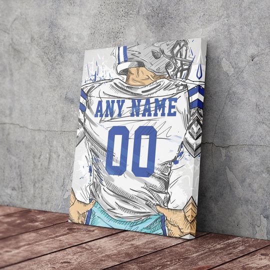 Digital File - Dallas Cowboys Jersey Personalized Jersey football Custom Name and Number Canvas Wall Art Home Decor Man Cave Gift