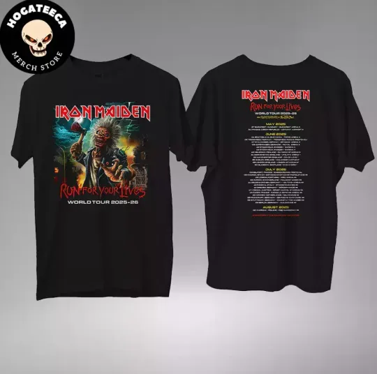 IRON MAIDEN RUN FOR YOUR LIVES TOUR 2024-2025 T-Shirt