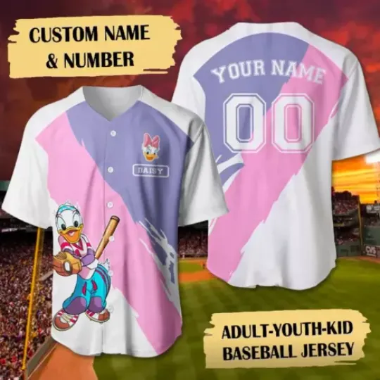 Personalized Daisy 3D Baseball Jersey Shirt MOTHER DAY GIFT US SIZE