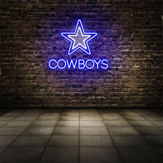 Cowboys Neon Sign,Star Neon Sign, neon sign, Cowboys football Sports LED Neon ,Gaming Room Decor ,Bar Pub Wall Hanging,Dallas Cowboys