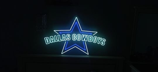 Dallas cowboys led neon sign, Cowboys star neon sign, Football star led neon emblem