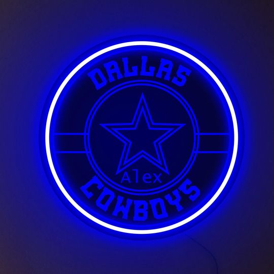Dallas Cowboys neon sign, Cowboys Star sign, Dallas Cowboys logo, Dallas Cowboys gift, Football team sign, Dallas Cowboys wall art decor
