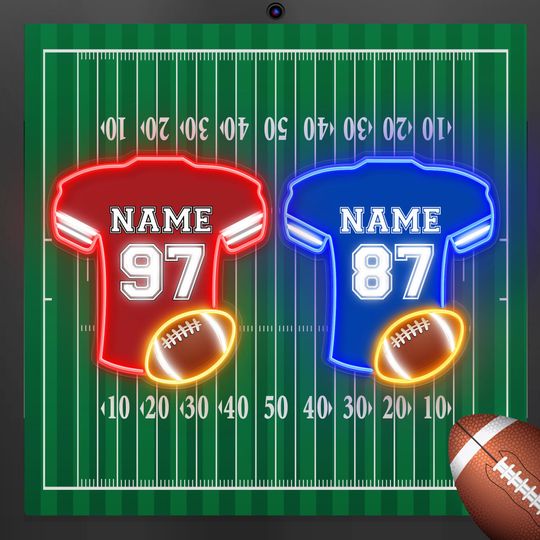 Custom Football Neon Sign, Football Jersey Sign Wall Decor, Custom 49ers Sign Gift for Him, Football Led Lights, Valentines Day Gifts