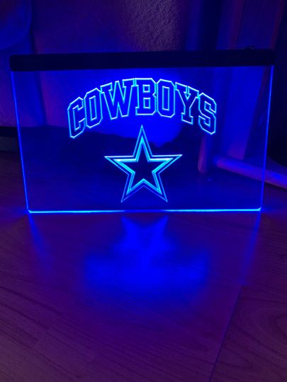 Dallas Cowboys LED Neon Blue Light Sign 8x12