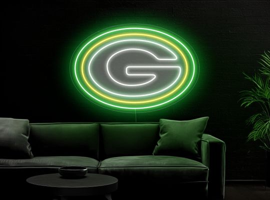 Green Bay Packers neon sign, Green Bay Packers logo, Green Bay Packers gift, Football team sign, Green Bay Packers art, Packers wall decor