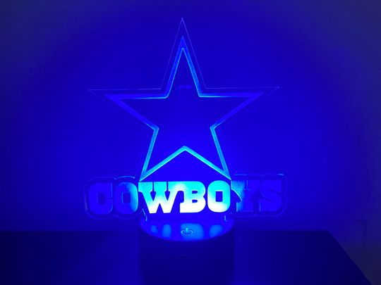 16 Color Dallas Cowboys LED Acrylic Light Football Gift