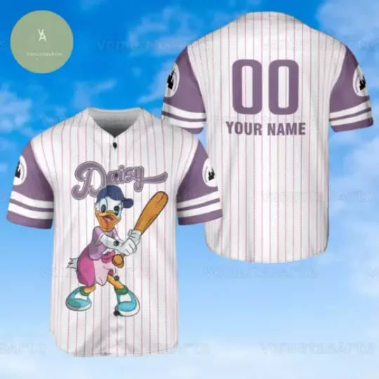 Personalized Daisy Duck 3D BASEBALL JERSEY SHIRT US Size Best Price Dad Gift