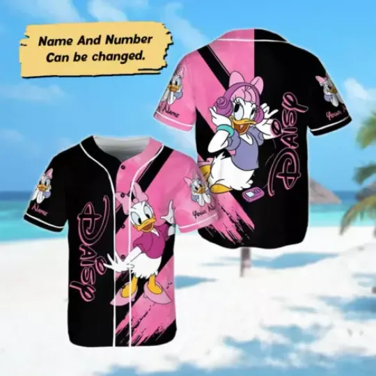 Personalized Daisy Duck 3D BASEBALL JERSEY SHIRT US Size All Over Print
