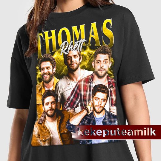 Limited Thomas Rhett Unisex Softstyle T-Shirt, Music Vintage 90s Poster Graphic Tee