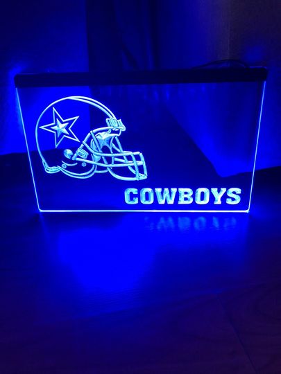 Dallas Cowboys LED Neon Blue Light Sign 8x12