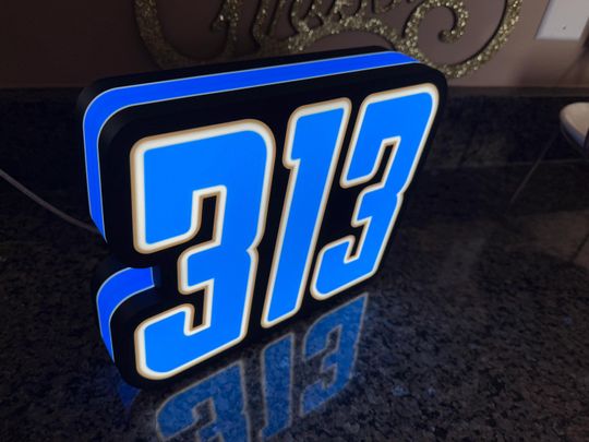Detroit Lions 313 LED Sign | Wall Decor | Football Sign | football | Gift for Him | Mancave | computer