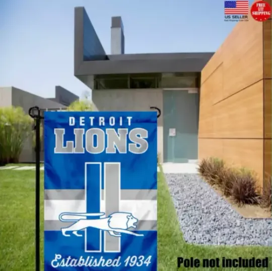 Detroit Lions Throwback Retro Vintage Flags Garden Yard Banner Flag Small USA