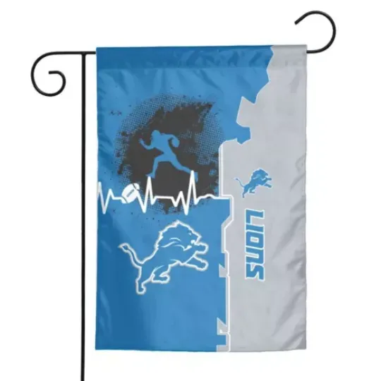 Heartbeat Sports Style Detroit Lions 2-Sided Outdoor Garden Flag 12 X18in