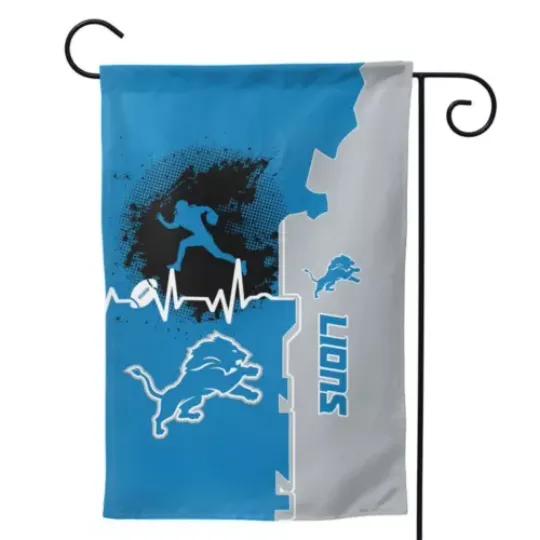 Detroit Lions Garden Flag 28x40in 2-sided Flags Heartbeat Sport Style
