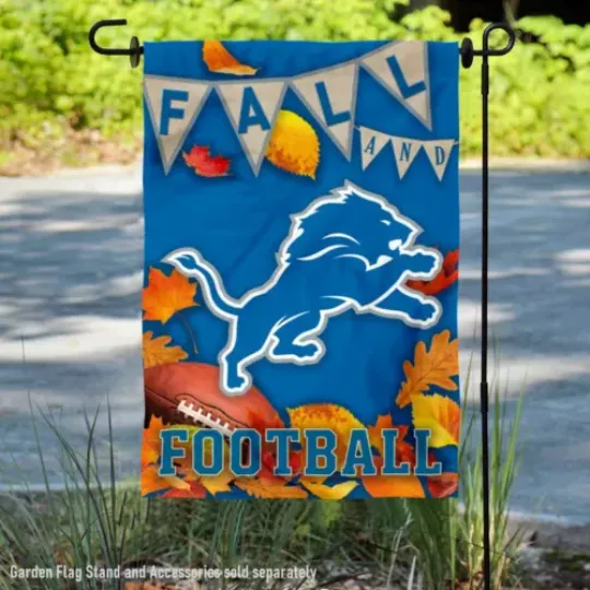 Detroit Lions Fall Leaves Decorative Football Official Garden Yard Banner Flag