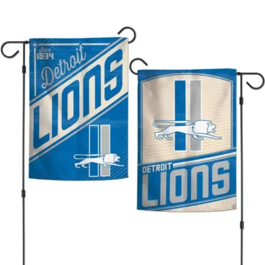 DETROIT LIONS RETRO SINCE 1934 12"X18" 2 SIDED GARDEN FLAG WINCRAFT 🦁