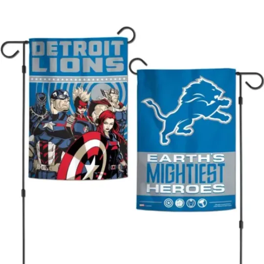 Wincraft Garden Flag football Detroit Lions x Marvel Avengers 12.5"x18"