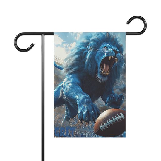 Detroit Garden Flag, Lions Football Banner, Game Day Decor, Grit, Gift, Superbowl Gear, Lions Pride Flag