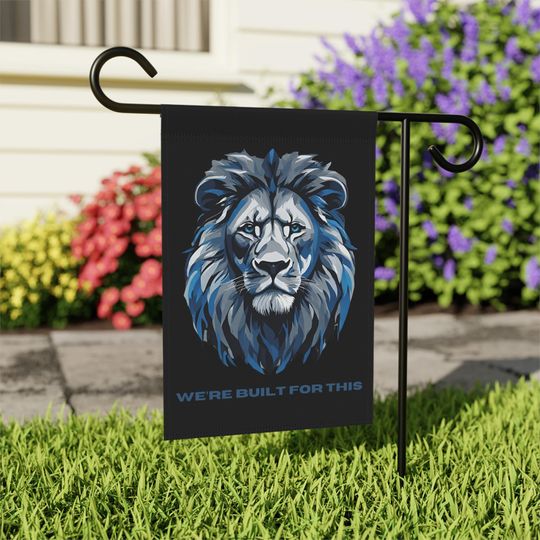 Detroit Lions Flag, Detroit Lions Banner, Detroit Lions 'We're Built For This" Garden & House Banner