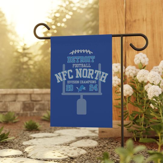 Detroit Lions 2024 NFC North Division Champions Garden Banner, Detroit Lions Yard Sign, Lions House Flag, Lawn Decor, Lions Outdoor Decor