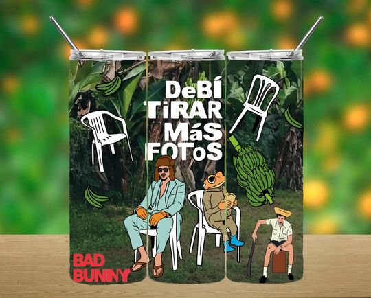 Artist Tumbler with Lid and Straw | 20oz Tumbler | Bad Bunny New Album Tumbler