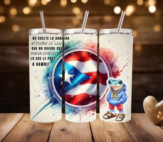 Bad Bunny Tumbler with Lid and Straw | 20oz Tumbler | Bad Bunny New Album Tumbler