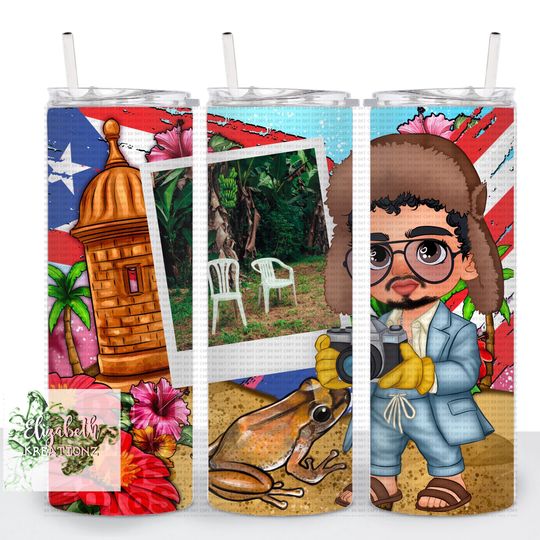 Bad Bunny DTMF Tumbler with Lid and Straw | 20oz Tumbler | Bad Bunny New Album Tumbler