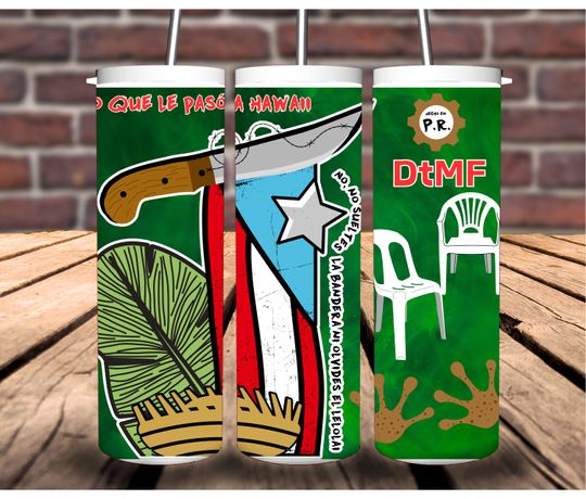 Deb Tirar ms fotos Tumbler with Lid and Straw | 20oz Tumbler | Bad Bunny New Album Tumbler