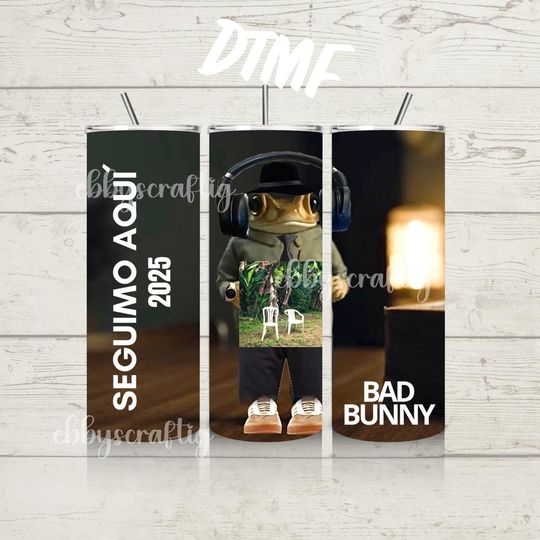 DTMF Bad Bunny Tumbler with Lid and Straw | 20oz Tumbler | Bad Bunny New Album Tumbler