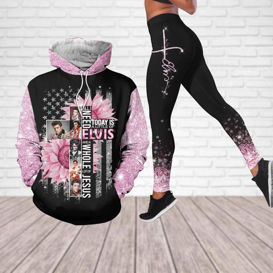 Elvis Presley Hoodie And Legging Set, King Of Rock And Roll Shirt, Music Tour Merch, Elvis Women Legging, Elvis Lovers, Gift For Fan