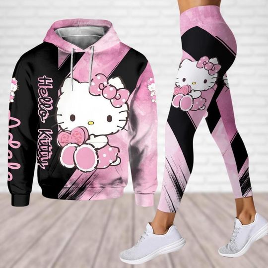 Hello Kitty Hoodie And Legging, Kitty Cat Costume Shirt, Cute Cat Sweatshirt, My Melody Tee, Hello Kitty Lover Gift, Birthday Gift