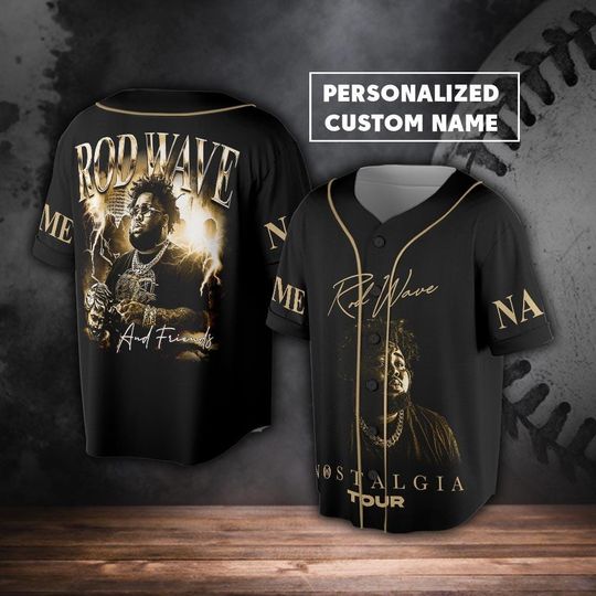 Custom Name Rod Wave 2025 Tour Baseball Jersey, Nostalgia And Friends Concert Baseball Jersey, Music Baseball Jersey