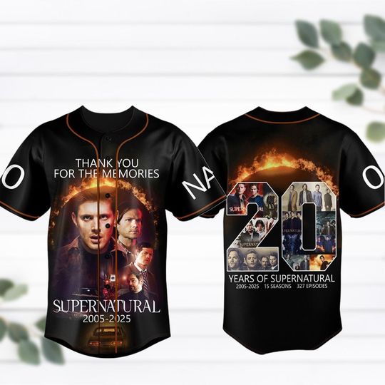 Supernatural 20Th Anniversary 2005-2025 Baseball Jersey, Personalized Dean Winchester Baseball Jersey