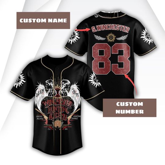 Custom Supernatural Movie Baseball Jersey, Supernatural Baseball Jersey, Winchester Brothers Baseball Jersey