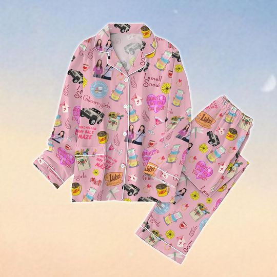 Gilmore Girls Women Pajamas, Lukes Diner Set Of Pajamas, Stars Hollow Shirt, Vintage Tv Show Shirt, Lukes Coffee Tee, Gift For Fan