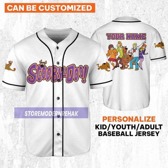 Personalize Scooby-Doo Funny Horizontal Baseball Jersey, Horror Movie Baseball Jersey