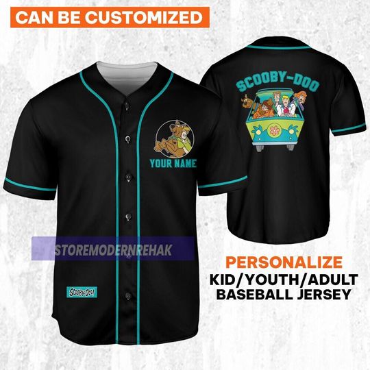 Personalize Scooby-Doo Baseball Jersey, Scooby-Doo Movie Baseball Jersey
