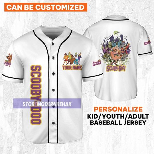Personalize Scooby-Doo Vintage Baseball Jersey, Horror Movie Baseball Jersey