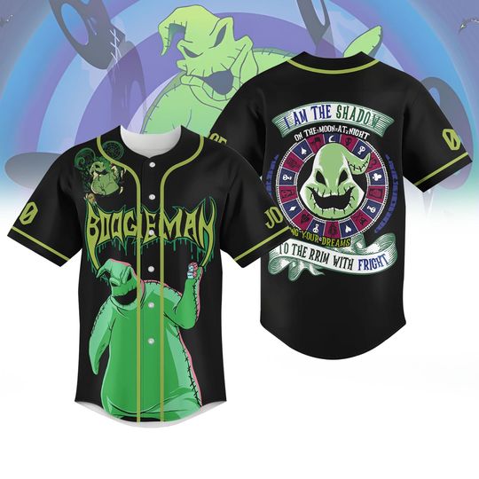 Halloween Oogie Boogie Baseball Jersey, Custom Boogie Man Baseball Jersey, Nightmare Before Christmas Baseball Jersey