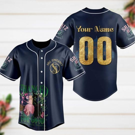 Wicked Shiz University Baseball Jersey, Changed For Good Baseball Jersey, Wicked The Musical Baseball Jersey