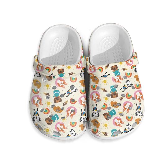 Women's - Men's Clogs Shoes, Garden Shoes, Funny Dog Pattern, Dog Design, Dog Pattern Clogs, Unisex Beach Shoes, Lightweight Clogs Outdoor