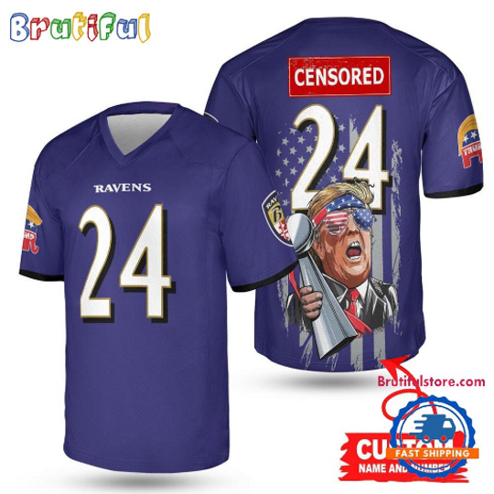 Custom Unisex Jersey with Your  Name & Number Baltimore Ravens x Donald Trump Football Jersey