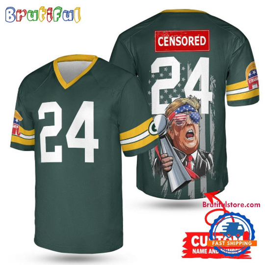 Custom Unisex Jersey with Your  Name & Number Green Bay Packers  x Donald Trump  Football Jersey