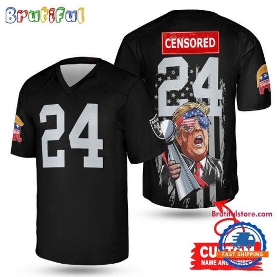 Custom Unisex Jersey with Your  Name & Number Las Vegas Raiders  x Donald Trump  Football Jersey