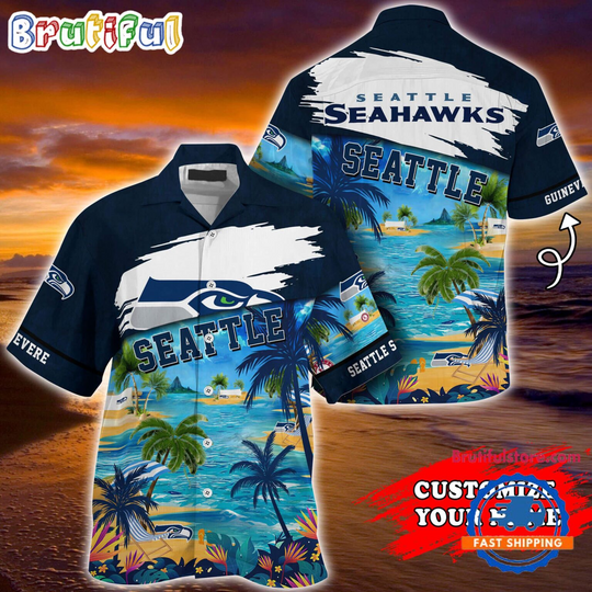Seattle Seahawks Palm Tree Hot Summer Hawaiian Shirt Gifts Sport Fans