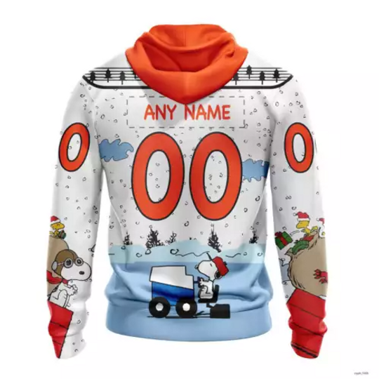Personalized Edmonton Oilers Special Peanuts Ice Skating Design Hoodie