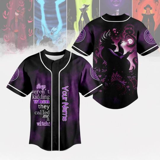 Personalized Ursula Baseball Jersey, Evil Queen Jersey Shirt, Disney Villains Baseball Shirt, Halloween Party Shirt, Gift For Her