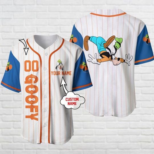 Funny Goofy Jersey Shirt, Disney Dog Baseball Shirt, Cartoon Movie Jersey, Custom Name Shirt, Magic Kingdom Shirt, Kids Jersey